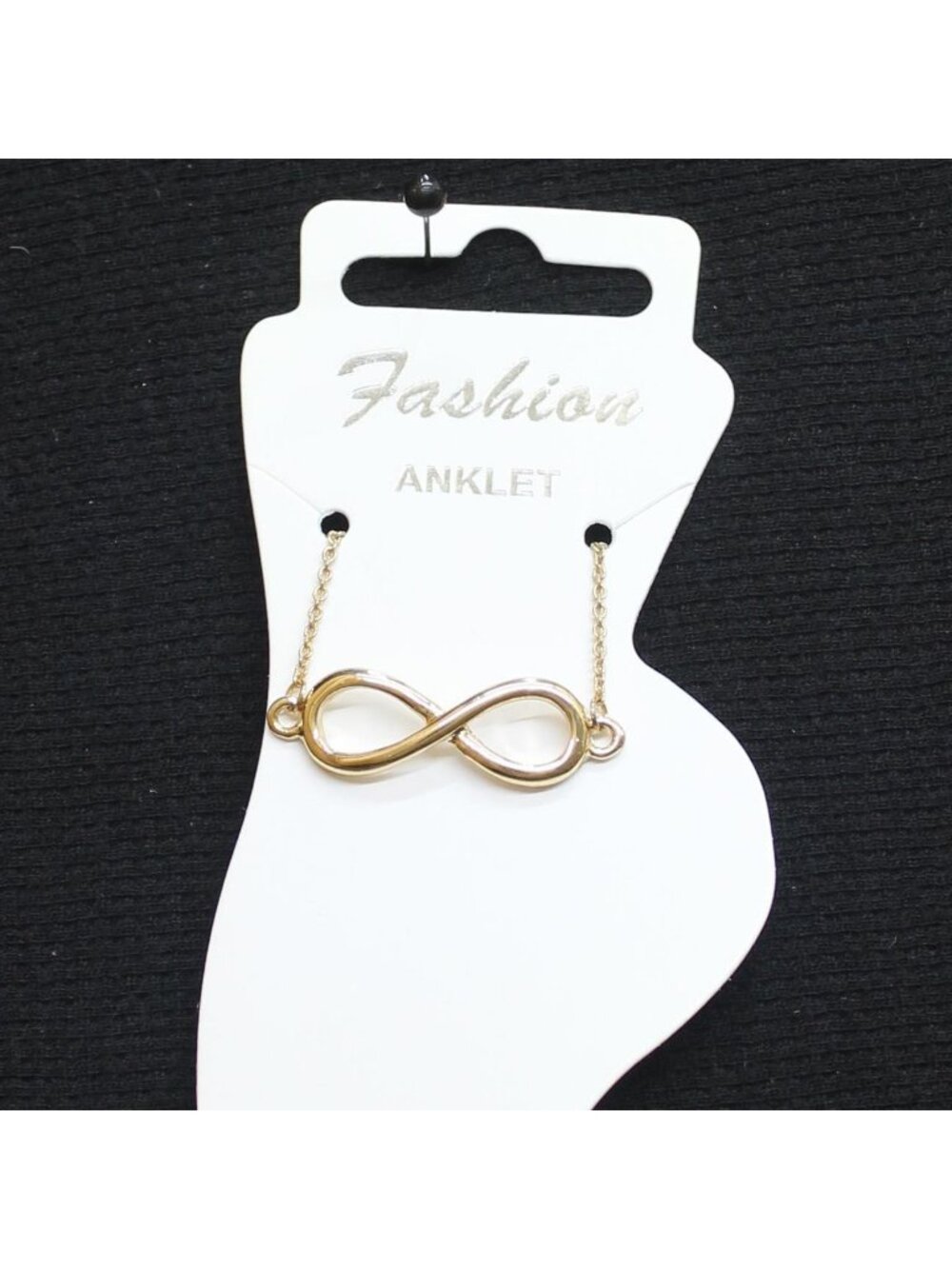 NWT Fashion Infinity Pendant Anklet Gold Yellow 8" + 1.5"